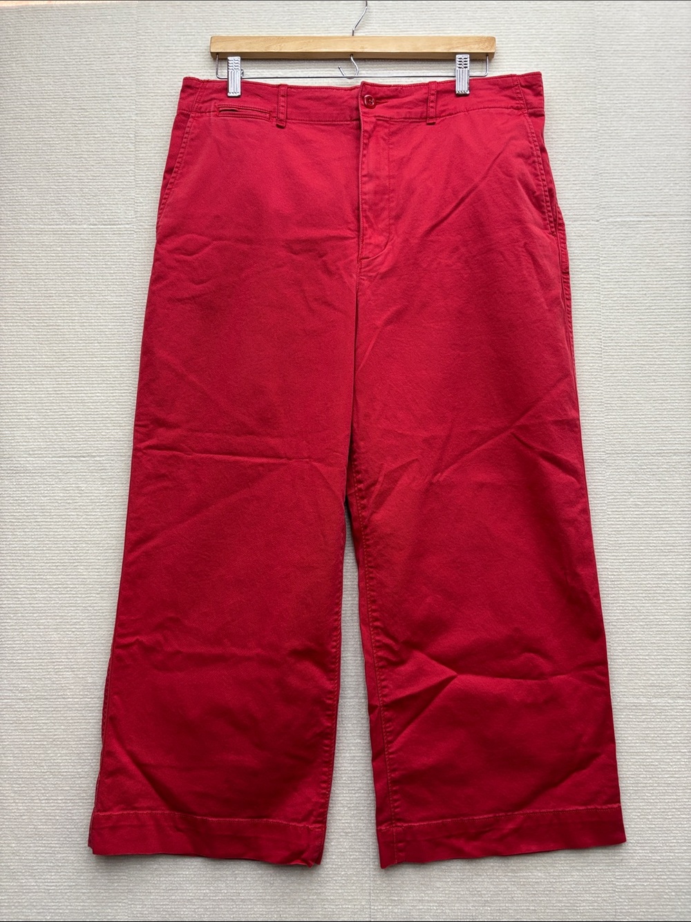 Polo Ralph Lauren 14 Red Wide-Leg Cotton Pants